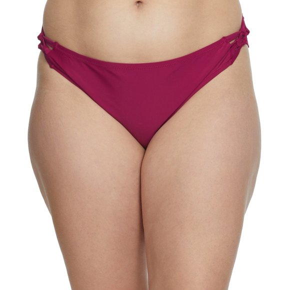Volcom Simply Solid Full Bikini Bottoms Wine Color - Picture 2 of 8
